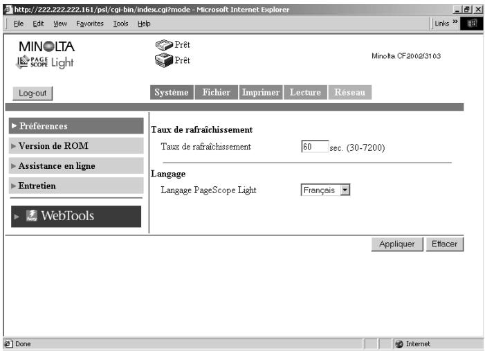 KONICA MINOLTA CN3102PRO - Connexion sous le mode administrateur - 1