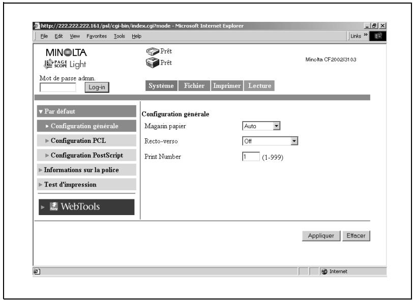 KONICA MINOLTA CN3102PRO - Mode utilisateur: onglet imprimer - 1