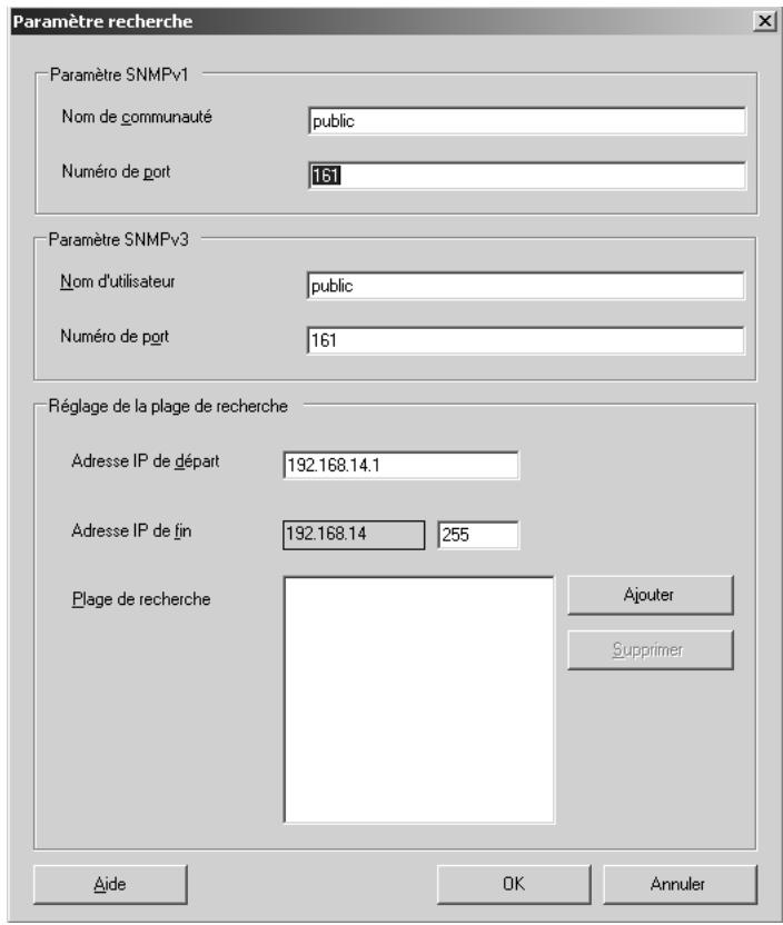 KONICA MINOLTA FONT MANAGEMENT UTILITY - Cliques sur le bouton Parametre recherche.... - 1