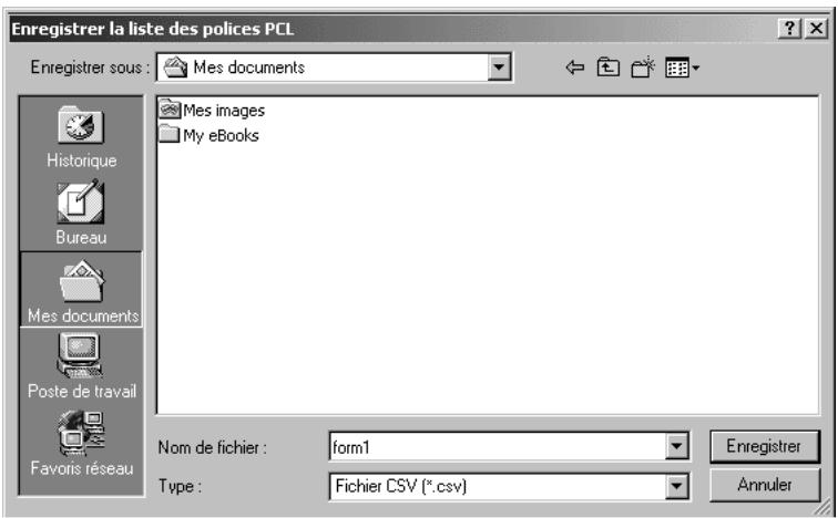 KONICA MINOLTA FONT MANAGEMENT UTILITY - Pour enregistrer une liste - 1