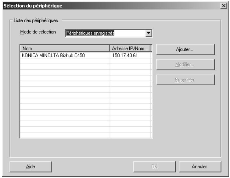 KONICA MINOLTA FONT MANAGEMENT UTILITY - Pour ajouter un périhérique - 1
