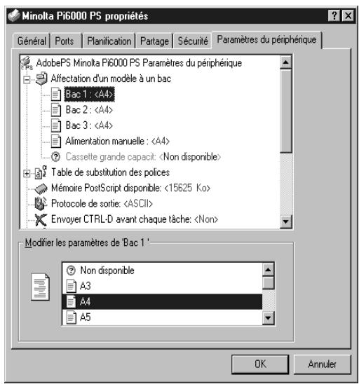 KONICA MINOLTA PI6000 PS - Panneau Paramètres du périphérique - 1