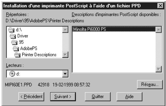 KONICA MINOLTA PI6000 PS - Installation manuelle du pilote d'imprimante PostScript Pi6000 - 8