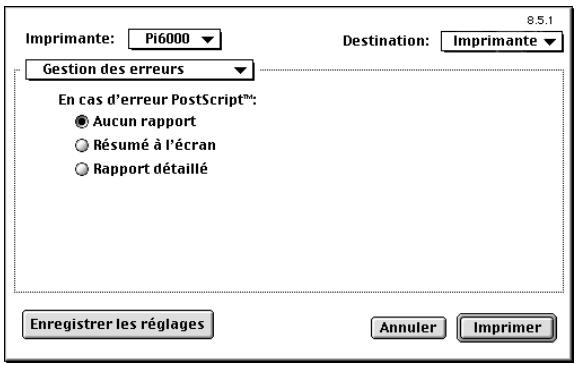 KONICA MINOLTA PI6000 PS - Gestion des erreurs - 1