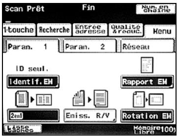 KONICA MINOLTA BIZHUB 250 PH2 5 SCAN - Appuyez sur [Param. 1], fais sur [Rapport EM]. - 1