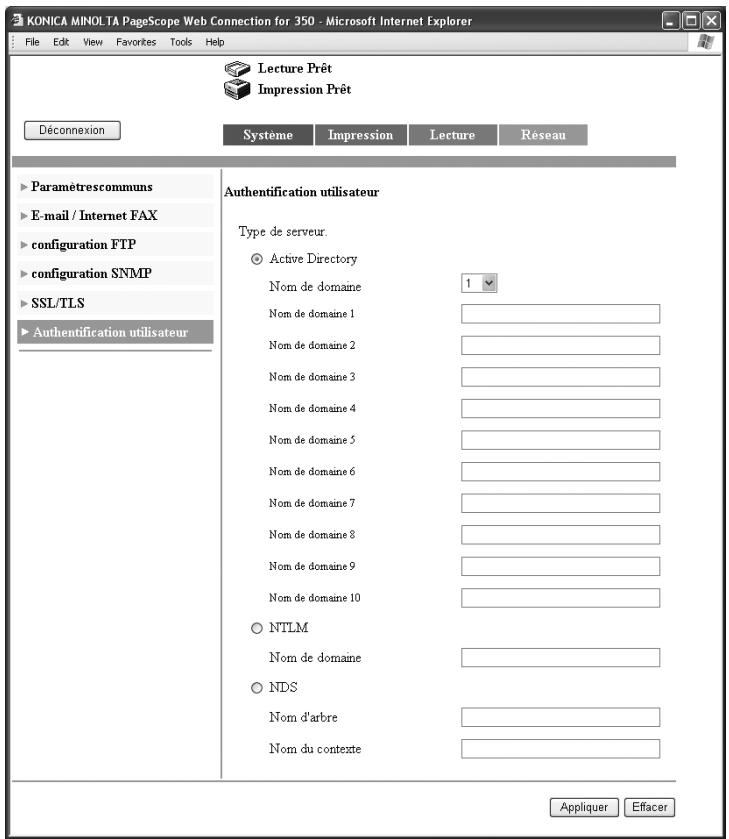 KONICA MINOLTA BIZHUB 250 PH2 5 SCAN - Spécifier la configuration l'authentification utilisé - 1