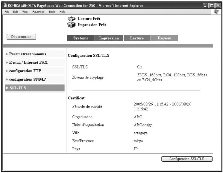 KONICA MINOLTA BIZHUB 250 PH2 5 SCAN - Lors de la création d'un certificat - 1