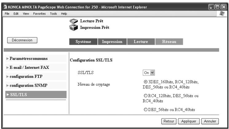 KONICA MINOLTA BIZHUB 250 PH2 5 SCAN - Spécifier la configuration SSL/TLS - 3