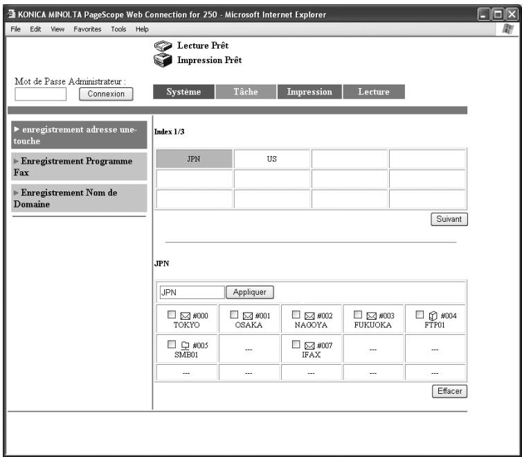 KONICA MINOLTA BIZHUB 250 PH2 5 SCAN - Enregister une adresse 1-Touche - 1