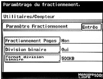 KONICA MINOLTA BIZHUB 250 PH2 5 SCAN - Paramètres Fractionnement - 3