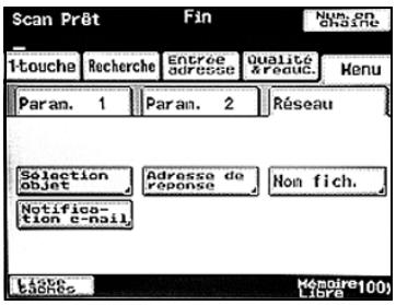 KONICA MINOLTA BIZHUB 250 PH2 5 SCAN - Appuyez sur [Réseau], puis [Nom Fich.]. - 1