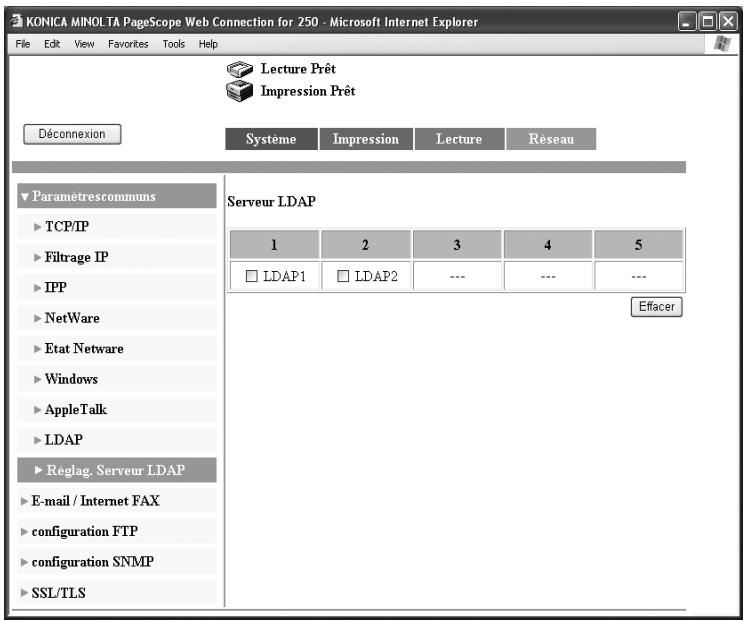 KONICA MINOLTA BIZHUB 250 PH2 5 SCAN - Enregistrement d'un serveur LDAP - 1