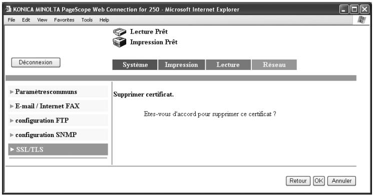 KONICA MINOLTA BIZHUB 250 PH2 5 SCAN - Supprimer des certificates - 3