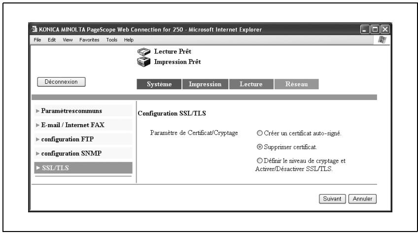KONICA MINOLTA BIZHUB 250 PH2 5 SCAN - Supprimer des certificates - 2