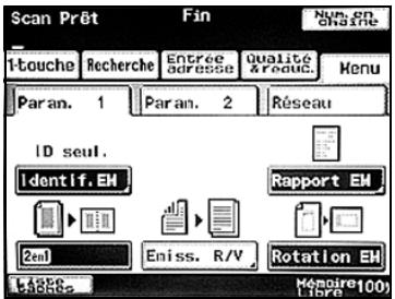 KONICA MINOLTA BIZHUB 250 PH2 5 SCAN - Appuyez sur [Param. 1], fais sur [2en1]. - 1