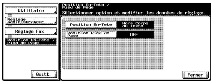 KONICA MINOLTA BIZHUB C450 - Sélectionnéz l'option à régler. - 1