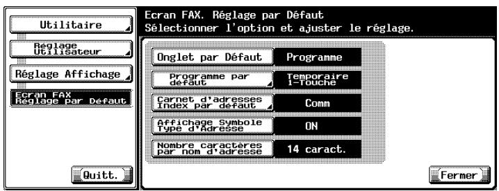 KONICA MINOLTA BIZHUB C450 - Sélectionnéz l'option à régler. - 1