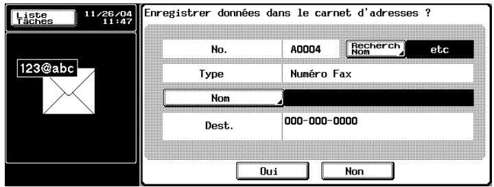 KONICA MINOLTA BIZHUB C450 - Enregistrement dans le carnet d'adresse à partir de l'écran Vérifier détails de la tâche (Contrôle) - 3