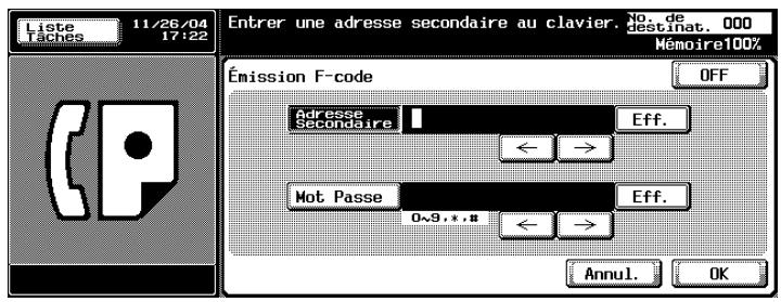 KONICA MINOLTA BIZHUB C450 - Appuyez sur [Émission F-code (TX)]. - 2
