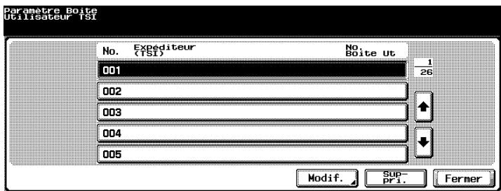 KONICA MINOLTA BIZHUB C450 - Sélectionnez le numéro à enregistrer et appuyez sur [Modif.]. - 1