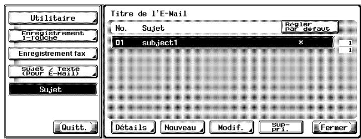 KONICA MINOLTA BIZHUB C450 - Réglage par défaut du sujet d'un e-mail - 3