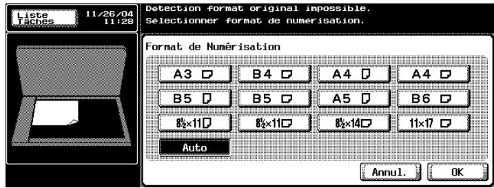 KONICA MINOLTA BIZHUB C450 - Lorsque la machine ne détecte pas le format d'origine - 1