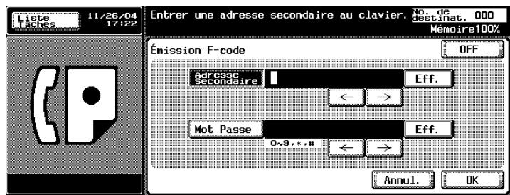 KONICA MINOLTA BIZHUB C450 - Appuyez sur [Émission F-code (TX)]. - 2