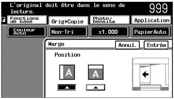 KONICA MINOLTA C350 - Appuyez sur [Marge]. - 1