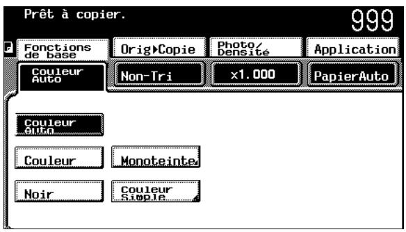 KONICA MINOLTA C350 - Pour sélectionner le réglage Couleur - 1