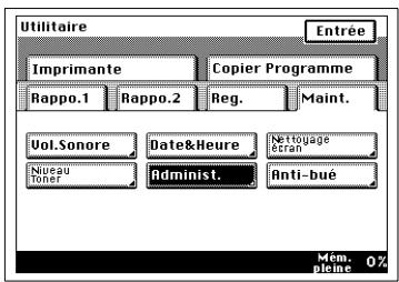 KONICA MINOLTA DI250F - Entrer le code administrateur - 1