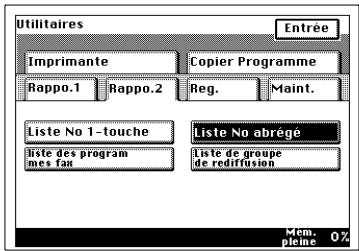 KONICA MINOLTA DI250F - Liste des numéros abrégés - 1