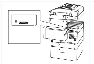 KONICA MINOLTA DI250F - Raccordement du câble de téléphone - 1