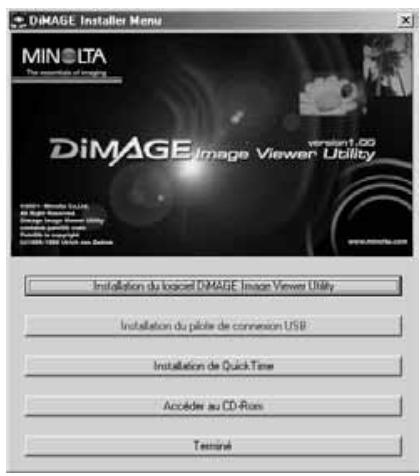KONICA MINOLTA DIMAGE IMAGE VIEWER UTILITY FOR DIMAGE X - Installation du DiMAGE Image Viewer Utility – Windows - 1