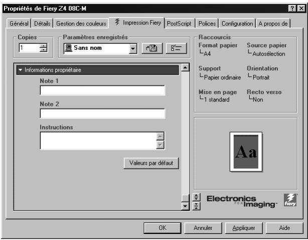 KONICA MINOLTA FIERY Z4 FOR CF9001 - Cliquez sur la barre des options d'impression Source papier. - 4