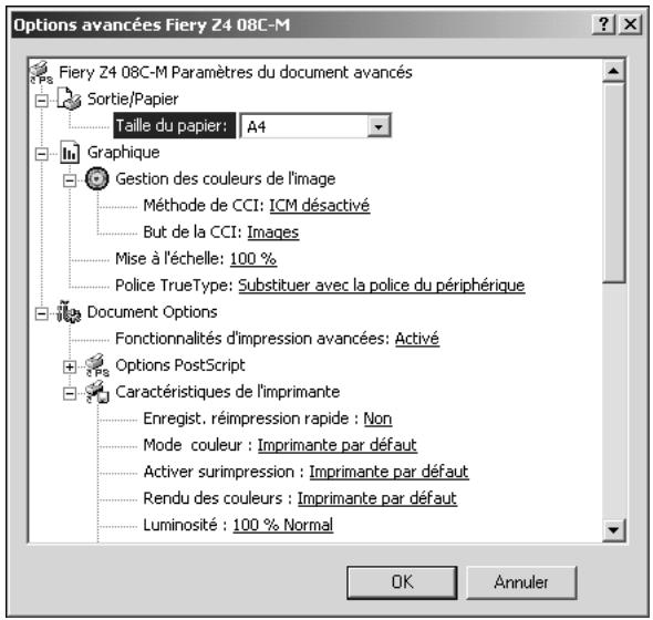 KONICA MINOLTA FIERY Z4 FOR CF9001 - Définition des options et impression sous Windows 2000 - 3