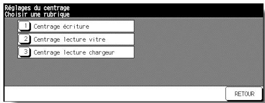 KONICA MINOLTA 7272 - Écran de menu Réglage du centragen - 1