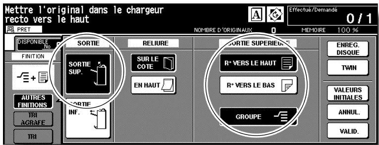 KONICA MINOLTA 7272 - Pour selectionner le mode Groupe ou la sortie vers le bac seconde (Sup.): - 2