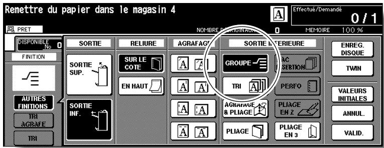 KONICA MINOLTA 7272 - Pour selectionner le mode Groupe ou la sortie vers le bac seconde (Sup.): - 1