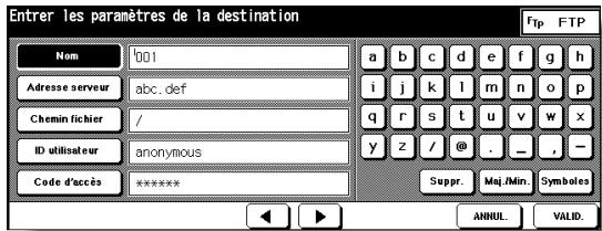 KONICA MINOLTA 7272 - Écran de modification d'adresse FTP - 1