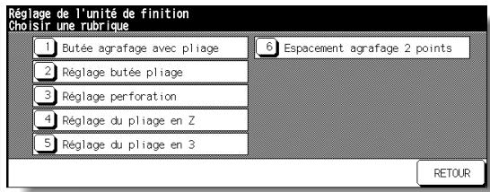 KONICA MINOLTA 7272 - Écran de menu Réglage de l'unité de finition - 1
