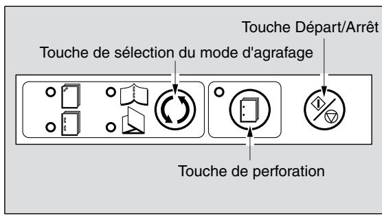 KONICA MINOLTA 7272 - Appuyez sur le bouton de selection du mode Agrafage et/ou le bouton Perforation pour selectionner le mode souhaité. - 1