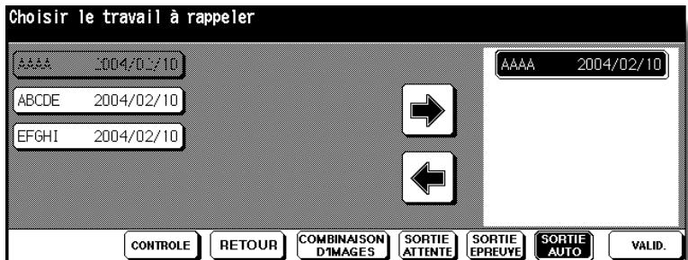 KONICA MINOLTA 7272 - Sélectionnez le travail à rappeler. - 1