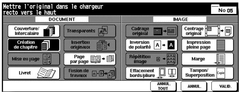 KONICA MINOLTA 7272 - Appuyez sur Création de chapitre. dans l'écran de seLECTION d'application. - 1