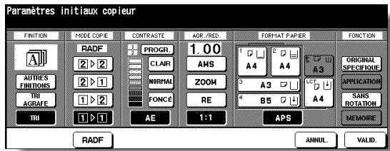 KONICA MINOLTA 7272 - Écran Paramètres initiaux copieur - 1