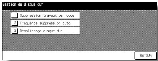 KONICA MINOLTA 7272 - Écran de menu Gestion du disque dur - 1