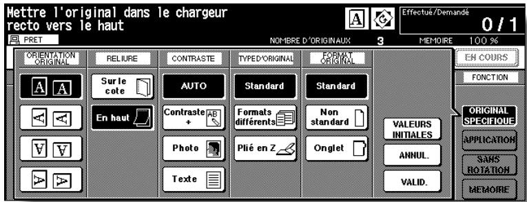 KONICA MINOLTA 7272 - Appuyez sur la touche du type de reliure souhaité pour la metre en surbrillance. - 1