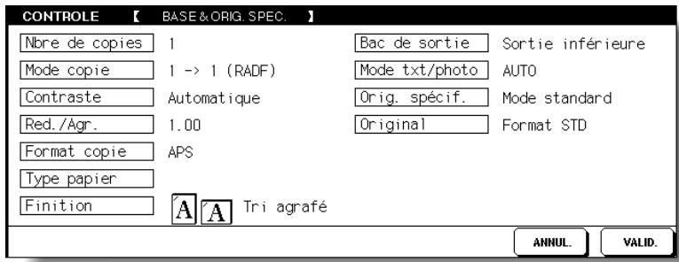 KONICA MINOLTA 7272 - Examinez les paramètres de l'écran CONTROL. - 1