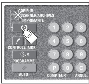 KONICA MINOLTA 7272 - Appuyer sur la touche de mode pour allumer le voyant [SCANNER/ARCHIVES]. - 1