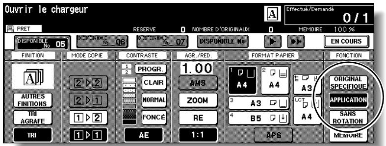 KONICA MINOLTA 7272 - Appuyez sur APPLICATION dans l'écran général. - 1