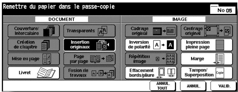 KONICA MINOLTA 7272 - Appuyez sur Insertion d'originaux dans l'écran de selection d'application. - 1